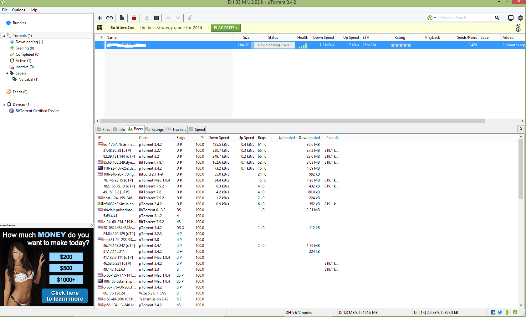 utorrent download speed drops