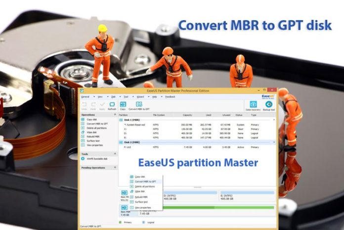 mbr to gpt easeus partition master