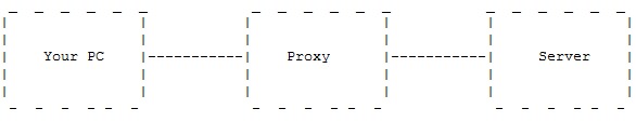 illustration of user computer connecting to a web server bypassed by a proxy IP